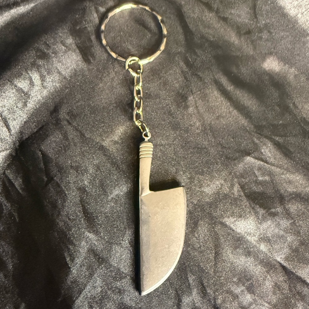 Unisex Stainless Steel Halloween Butcher’s Knife Keychain